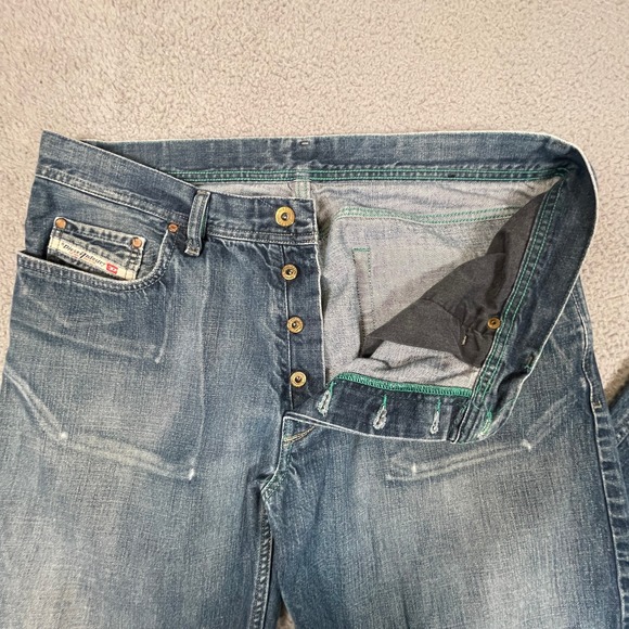 Rare Vintage Diesel Jeans Unique Fades Mens 38x34 (Fit:36x33) Blue Loose Italy - Picture 7 of 14